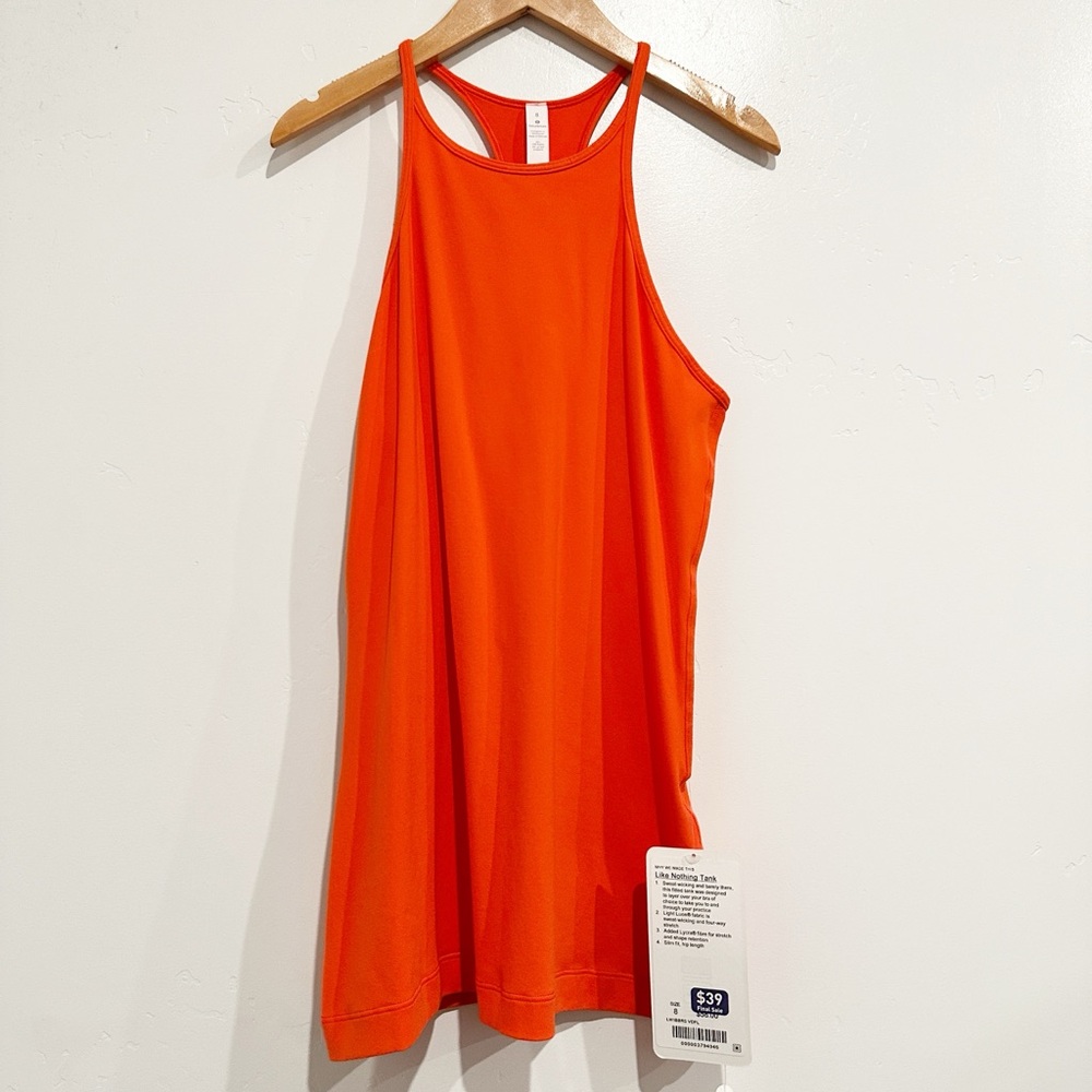 NWT Lululemon Like Nothing Tank‎ in Orange Size 8